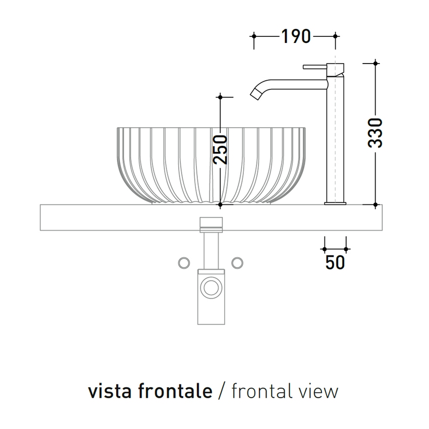 Immagine di Flaminia LOOK miscelatore monocomando H.33 cm, per lavabo, senza scarico, colore bianco latte finitura opaco LQ3055LAT