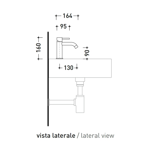 Immagine di Flaminia LOOK miscelatore monocomando H.16 cm, per lavabo, senza scarico, colore bianco latte finitura opaco LQ3050LAT