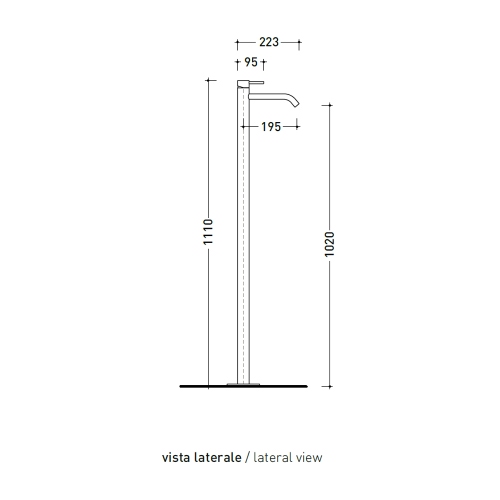 Immagine di Flaminia LOOK miscelatore monocomando free standing H.111 cm, per lavabo, senza scarico, corpo incasso incluso, colore bianco latte finitura opaco LQ3052LAT