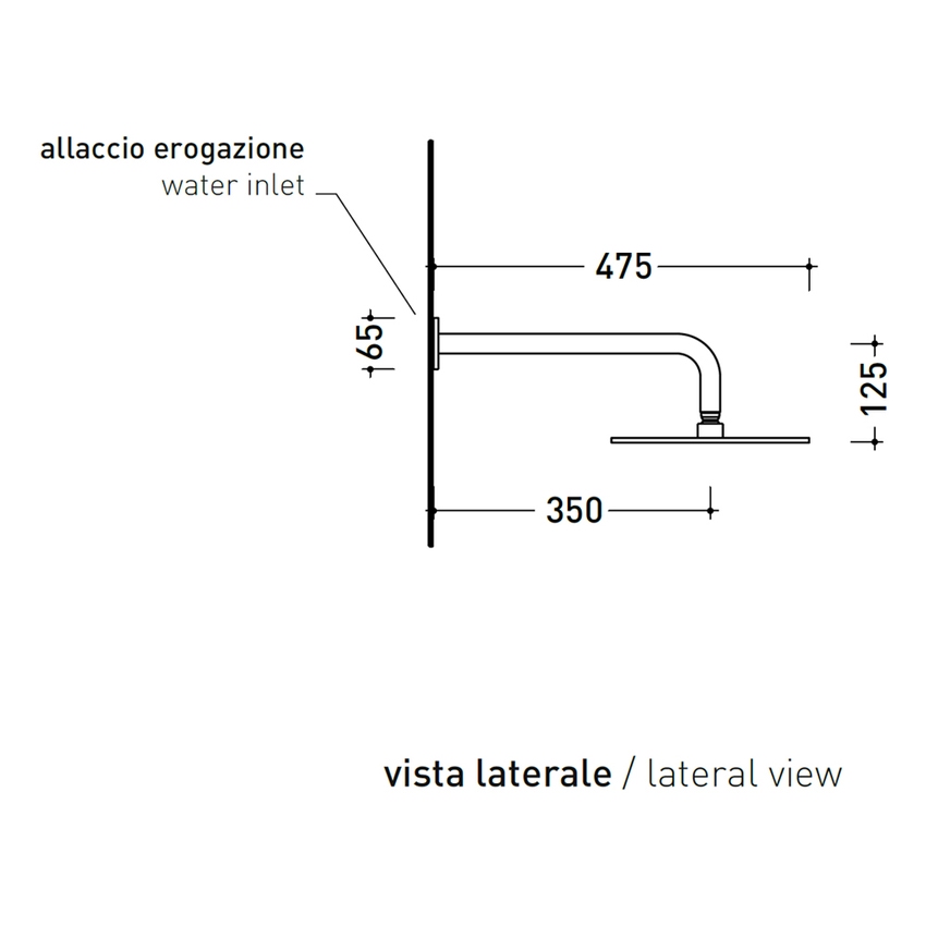 Immagine di Flaminia LOOK soffione rotondo Ø 25 cm, con braccio a parete, colore bianco latte finitura opaco LQ2084LAT