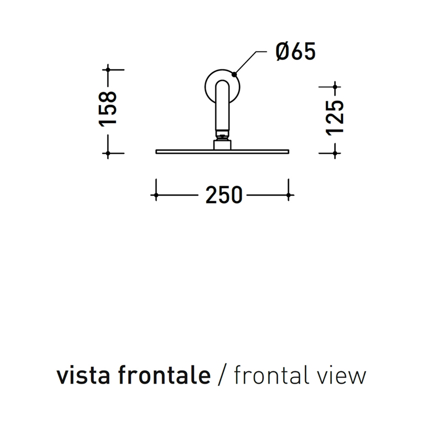 Immagine di Flaminia LOOK soffione rotondo Ø 25 cm, con braccio a parete, colore bianco latte finitura opaco LQ2084LAT
