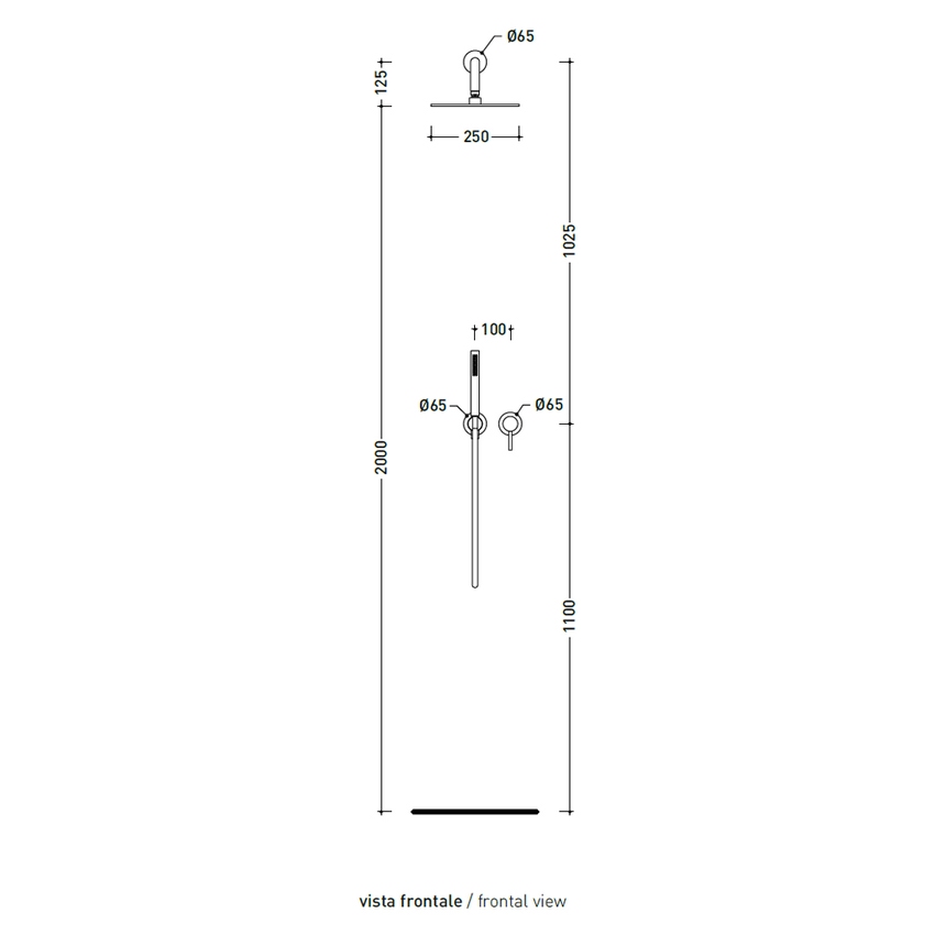 Immagine di Flaminia LOOK set doccia con miscelatore monocomando ad incasso, deviatore, soffione a parete Ø 25 cm e doccetta, colore bianco latte finitura opaco LQ2550LAT