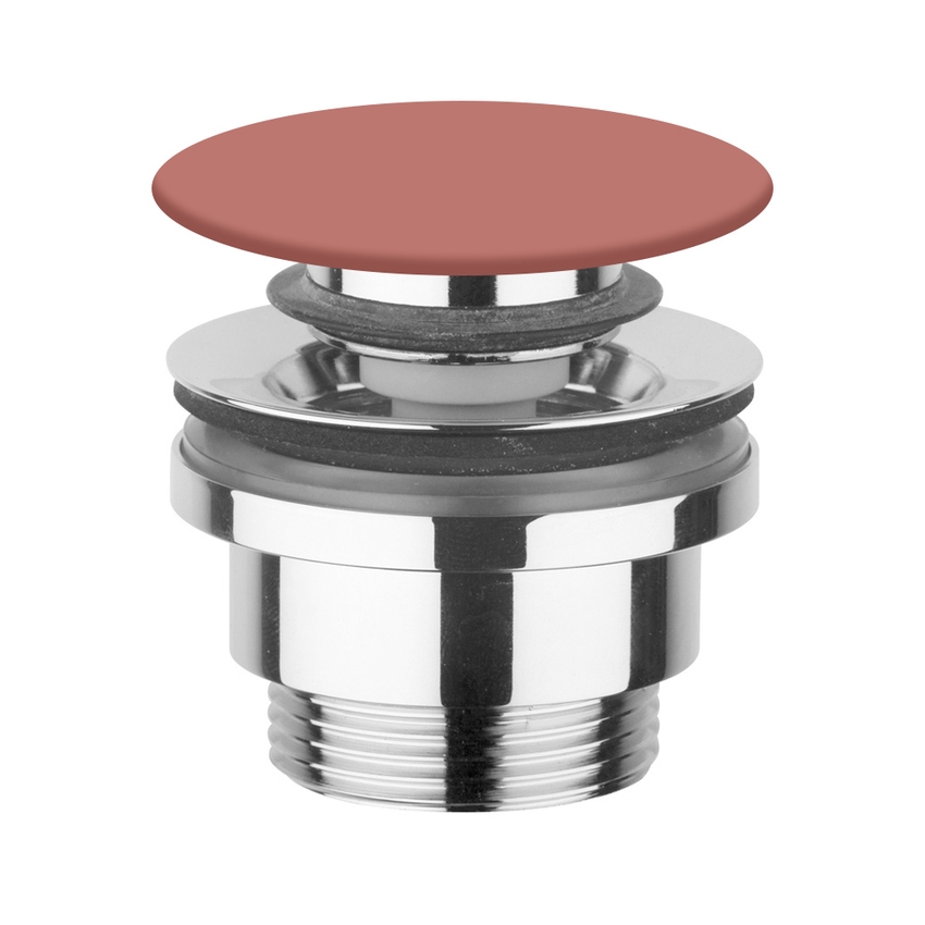 Immagine di Flaminia piletta Stop & Go per lavabi e bidet, con coperchio in ceramica, colore terracotta finitura lucido PLCETC