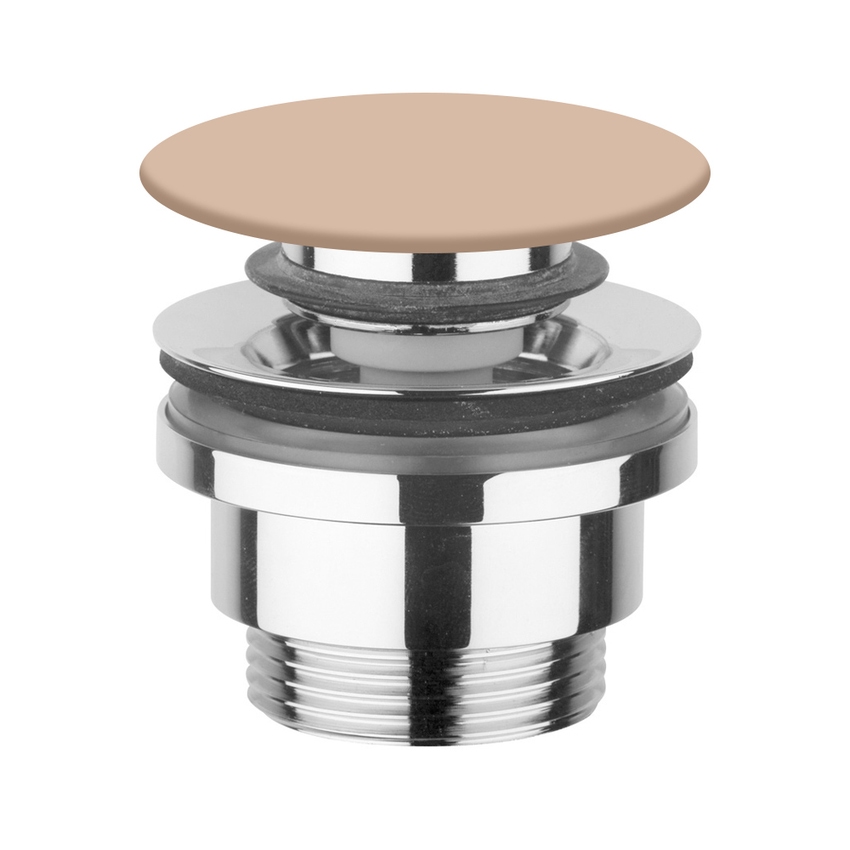 Immagine di Flaminia piletta Stop & Go per lavabi e bidet, con coperchio in ceramica, colore avana finitura lucido PLCEAV