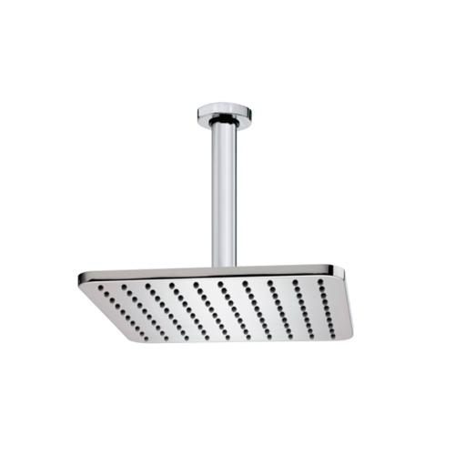 Immagine di Bossini COSMO soffione quadrato 23 cm, in ottone, con braccio doccia verticale, colore bianco finitura opaco H30597G00045009