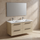 Ideal Standard I.LIFE B set L.120 cm con mobile sottolavabo, colore sabbia finitura opaco, lavabo colore bianco finitura lucido, specchio rettangolare T5278NF+T460201