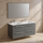 Ideal Standard I.LIFE B set L.120 cm con mobile sottolavabo, colore grigio quarzo finitura opaco, lavabo colore bianco finitura lucido, specchio rettangolare T5278NG+T460201