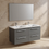 Immagine di Ideal Standard I.LIFE B set L.120 cm con mobile sottolavabo, colore grigio quarzo finitura opaco, lavabo colore bianco finitura lucido, specchio rettangolare T5278NG+T460201