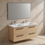 Immagine di Ideal Standard I.LIFE B set L.120 cm con mobile sottolavabo, finitura quercia chiara, lavabo colore bianco finitura lucido, specchio rettangolare T5278NX+T460201