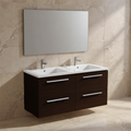 Immagine di Ideal Standard I.LIFE B set L.120 cm con mobile sottolavabo, finitura quercia scura, lavabo colore bianco finitura lucido, specchio rettangolare T5278NW+T460201