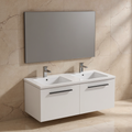 Immagine di Ideal Standard I.LIFE B set L.120 cm con mobile sottolavabo, colore bianco finitura opaco, lavabo, colore bianco finitura lucido, specchio rettangolare T5277DU+T460201