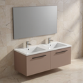 Immagine di Ideal Standard I.LIFE B set L.120 cm con mobile sottolavabo, colore greige finitura opaco, lavabo, colore bianco finitura lucido, specchio rettangolare T5277NH+T460201