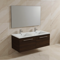 Immagine di Ideal Standard I.LIFE B set L.120 cm con mobile sottolavabo, finitura quercia scura, lavabo, colore bianco finitura lucido, specchio rettangolare T5277NW+T460201