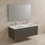 Immagine di Ideal Standard I.LIFE B set L.120 cm con mobile sottolavabo, colore grigio quarzo finitura opaco, lavabo, colore bianco finitura lucido, specchio rettangolare T5277NG+T460201