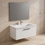 Immagine di Ideal Standard I.LIFE B set L.100 cm con mobile sottolavabo, colore bianco finitura opaco, lavabo, colore bianco finitura lucido, specchio rettangolare T5275DU+T460301