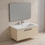Immagine di Ideal Standard I.LIFE B set L.100 cm con mobile sottolavabo, colore sabbia finitura opaco, lavabo, colore bianco finitura lucido, specchio rettangolare T5275NF+T460301