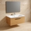 Immagine di Ideal Standard I.LIFE B set L.100 cm con mobile sottolavabo, finitura quercia chiara, lavabo, colore bianco finitura lucido, specchio rettangolare T5275NX+T460301