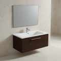 Immagine di Ideal Standard I.LIFE B set L.100 cm con mobile sottolavabo, finitura quercia scura, lavabo, colore bianco finitura lucido, specchio rettangolare T5275NW+T460301