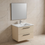 Immagine di Ideal Standard I.LIFE B set L.80 cm con mobile sottolavabo, colore sabbia finitura opaco, lavabo, colore bianco finitura lucido, specchio rettangolare T5272NF+T460401