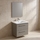 Ideal Standard I.LIFE B set L.60 cm con mobile sottolavabo, colore grigio quarzo finitura opaco, lavabo, colore bianco finitura lucido, specchio rettangolare T5270NG+T460501