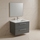 Ideal Standard I.LIFE B set L.80 cm con mobile sottolavabo, colore grigio quarzo finitura opaco, lavabo, colore bianco finitura lucido, specchio rettangolare T5272NG+T460401