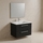 Ideal Standard I.LIFE B set L.80 cm con mobile sottolavabo, colore grigio carbonio finitura opaco, lavabo, colore bianco finitura lucido, specchio rettangolare T5272NV+T460401