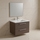 Ideal Standard I.LIFE B set L.80 cm con mobile sottolavabo, colore greige finitura opaco, lavabo, colore bianco finitura lucido, specchio rettangolare T5272NH+T460401