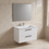 Immagine di Ideal Standard I.LIFE B set L.100 cm con mobile sottolavabo, colore bianco finitura opaco, lavabo, colore bianco finitura lucido, specchio rettangolare T5276DU+T460301