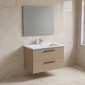 Immagine di Ideal Standard I.LIFE B set L.100 cm con mobile sottolavabo, colore sabbia finitura opaco, lavabo, colore bianco finitura lucido, specchio rettangolare T5276NF+T460301
