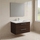 Ideal Standard I.LIFE B set L.100 cm con mobile sottolavabo, finitura quercia scura, lavabo, colore bianco finitura lucido, specchio rettangolare T5276NW+T460301