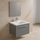 Ideal Standard I.LIFE B set L.60 cm con mobile sottolavabo, colore grigio quarzo finitura opaco, lavabo, colore bianco finitura lucido, specchio rettangolare T5269NG+T460501