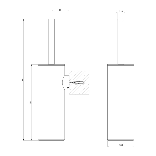 Immagine di Gessi EMPORIO ACCESSORI porta scopino a parete, finitura cromo 38957#031