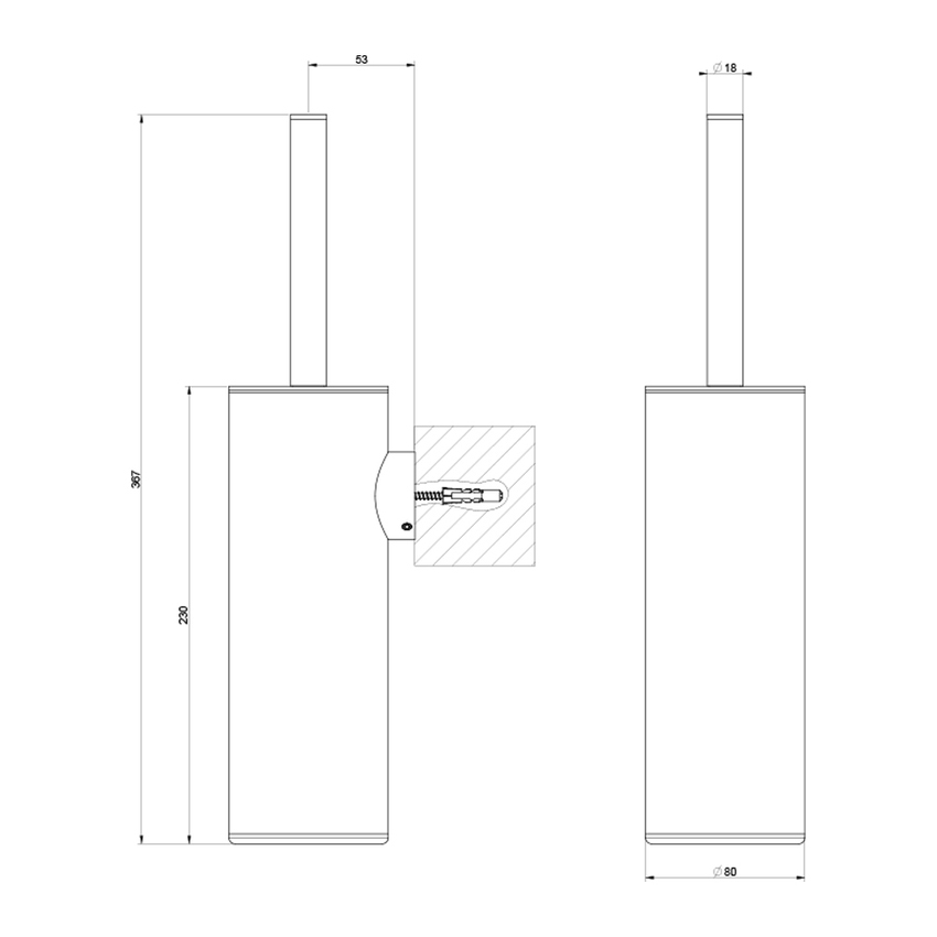 Immagine di Gessi EMPORIO ACCESSORI porta scopino a parete, finitura cromo 38957#031