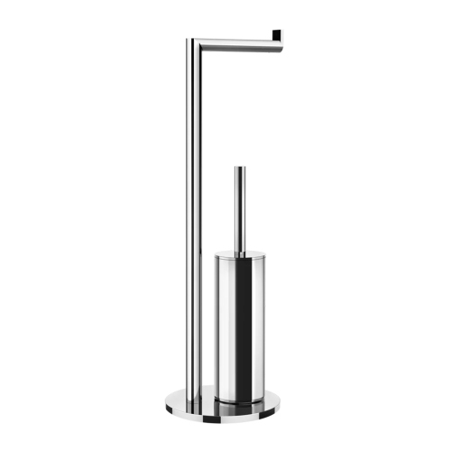 Immagine di Gessi EMPORIO ACCESSORI piantana da terra con porta rotolo e porta scopino, finitura cromo 38942#031