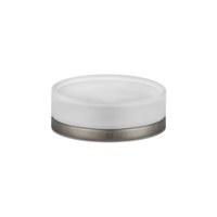 Immagine di Gessi EMPORIO ACCESSORI porta sapone d'appoggio in vetro satinato, finitura finox brushed nickel 38827#149