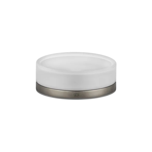 Immagine di Gessi EMPORIO ACCESSORI porta sapone d'appoggio in vetro satinato, finitura finox brushed nickel 38827#149