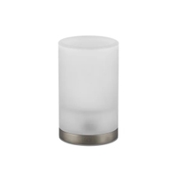 Immagine di Gessi EMPORIO ACCESSORI porta bicchiere d'appoggio in vetro satinato, finitura finox brushed nickel 38833#149