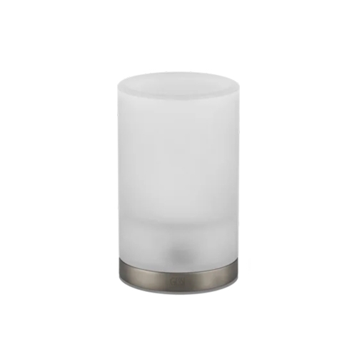 Immagine di Gessi EMPORIO ACCESSORI porta bicchiere d'appoggio in vetro satinato, finitura finox brushed nickel 38833#149