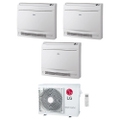 Immagine di LG CONSOLE R32 Climatizzatore console da pavimento trial split inverter bianco | unità esterna 7 kW unità interne 9000+9000+9000 BTU MU4R25.U22+UQ[09|09|09]F.NA0