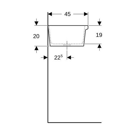 Immagine di Geberit PUBLICA ELLEBORO lavabo a canale L.120 cm, senza foro rubinetteria e senza troppopieno, colore bianco finitura lucido 500.898.00.1