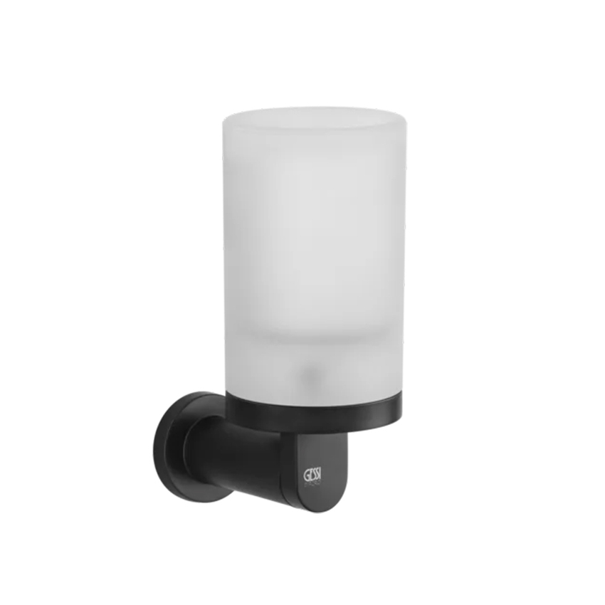Immagine di Gessi EMPORIO ACCESSORI porta bicchiere a parete, in vetro satinato, colore nero finitura opaco 38809#299