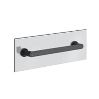 Immagine di Gessi EMPORIO ACCESSORI maniglia e portasalvietta L.30 cm per vetro, colore nero finitura opaco 38911#299
