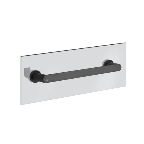 Immagine di Gessi EMPORIO ACCESSORI maniglia e portasalvietta L.30 cm per vetro, colore nero finitura opaco 38911#299