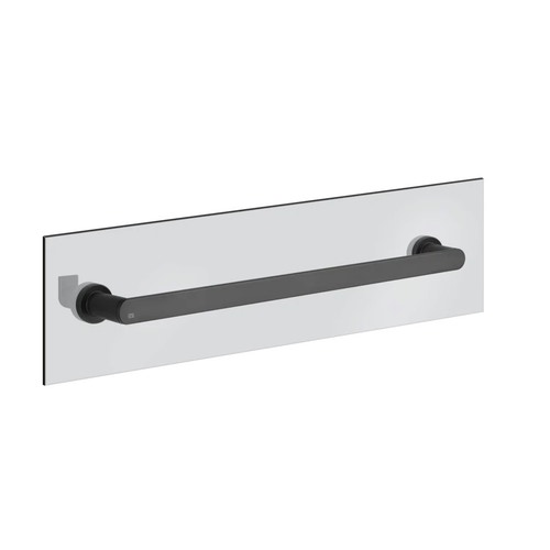 Immagine di Gessi EMPORIO ACCESSORI maniglia e portasalvietta L.45 cm per vetro, colore nero finitura opaco 38918#299