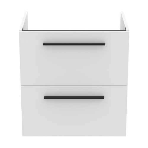 Immagine di Ideal Standard I.LIFE A set con mobile sottolavabo L.60 cm, 2 cassetti, colo bianco finitura opaco e lavabo L.60 cm con foro rubinetteria e troppopieno, colore bianco finitura lucido T5255DU+T461901