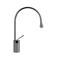Immagine di Gessi GOCCIA miscelatore lavabo H.44 P.29 cm, senza scarico, con flessibili di collegamento, finitura black metal GHRC 33605#124