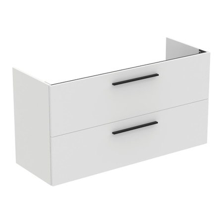 Immagine di Ideal Standard I.LIFE A mobile sottolavabo sospeso L.120 H.63 P.44 cm, con 2 cassetti esterni, interno colore antracite, esterno colore bianco finitura opaco T5258DU