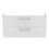 Immagine di Ideal Standard I.LIFE A set con mobile sottolavabo L.120 cm, 2 cassetti, colore bianco finitura opaco e lavabo L.120 cm con foro rubinetteria e troppopieno, colore bianco finitura opaco T5258DU+T462201