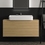 Immagine di Ideal Standard CONCA composizione bagno: lavabo d’appoggio L.60 P.45 cm, colore bianco, miscelatore monocomando con scarico, finitura cromo, mobile sottolavabo L.120 cm, finitura legno chiaro, specchio rotondo Ø80 CONCA02