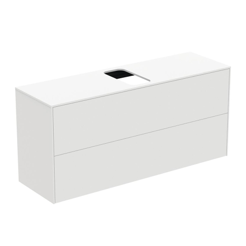 Immagine di Ideal Standard CONCA mobile sottolavabo sospeso L.120 H.55 P.37.3 cm, con 2 cassetti, interno colore antracite, esterno colore bianco finitura opaco T3949Y1